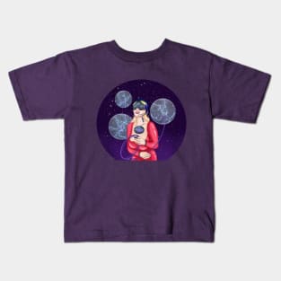 Cyber Girl. Starry night Kids T-Shirt